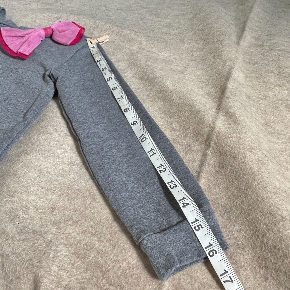 Kate Spade Kids Sweatshirt 7Y Gray Pink Bow Long Sleeve Pullover Designer Cozy - Picture 7 of 7